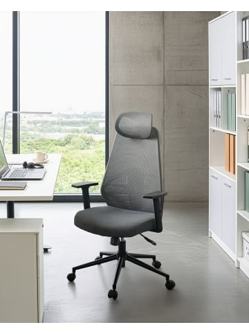 Beliani Bürostuhl ORYN in Grau/Schwarz - (W) 71 x (H) 111 x (L) 65 cm