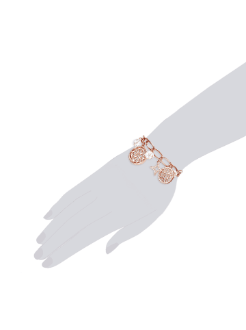 Lulu & Jane Armband Stern aus Metall-Legierung mit Glas in roségold