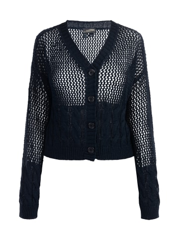 DreiMaster Vintage Damen Weitmaschige Strickjacke in Marine