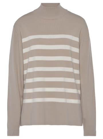 LASCANA Stehkragenpullover in sand/creme
