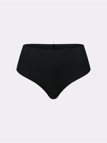 Erlich Textil  CASUAL COTTON HIGH WAIST BRAZIL STRING in schwarz