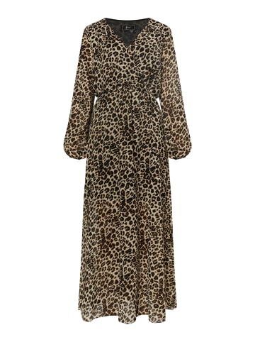 faina Maxikleid Mit Leoprint in Beige Leo