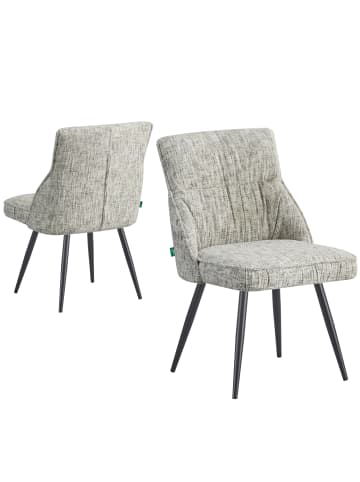 DUBI Möbel 2er-Set: Drehstuhl ALESSIA in Hellgrau - (B)49 x (H)83 x  (T)62 cm