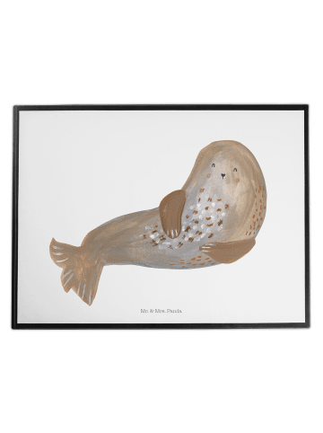 Mr. & Mrs. Panda Tischschutzmatte Robbe Lachen ohne Spruch in Weiß