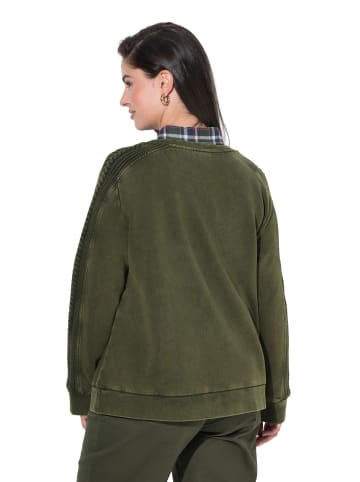 Ulla Popken Sweatshirt in olivgrau