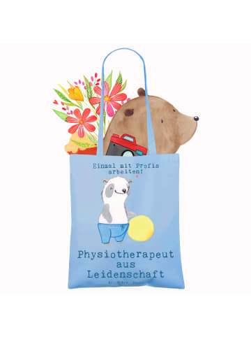 Mr. & Mrs. Panda Tote Bag Physiotherapeut Leidenschaft mit Spruch in Sky Blue