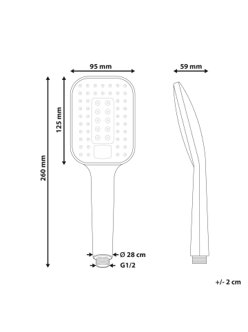 Beliani Wannenarmaturen TINGO in Schwarz - (W) 9 x (H) 26 x (L) 6 cm