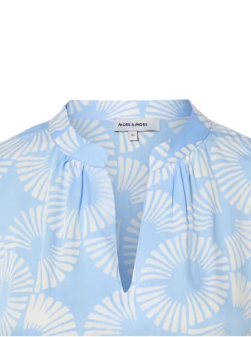 More & More Bluse in hellblau weiß