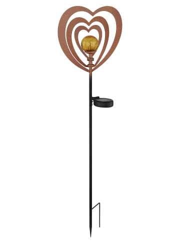 Globo lighting Solarleuchte "SOLARLEUCHTE METALL ROSTFARBEN, 1XLED" in orange
