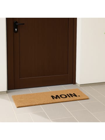 relaxdays Fußmatte "Moin." in Natur/ Schwarz - (B)75 x (T)25 cm