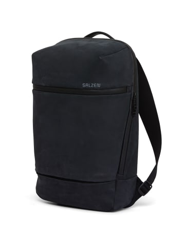 SALZEN Rucksack Savvy Leather Charcoal Black in schwarz