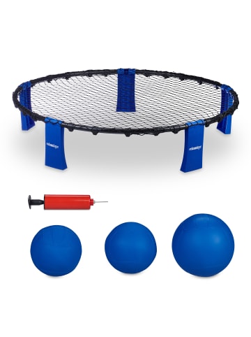 relaxdays Roundnet Set in Schwarz/ Blau
