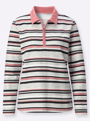 WITT WEIDEN Sweatshirt in steingrau-rosenholz-geringelt