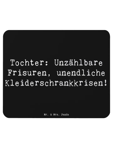 Mr. & Mrs. Panda Mauspad Tochter Mode mit Spruch in Schwarz