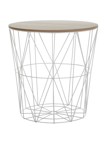 Beliani Beistelltisch LANARK in Weiß/Braun - (W) 40 x (H) 40 x (L) 40 cm