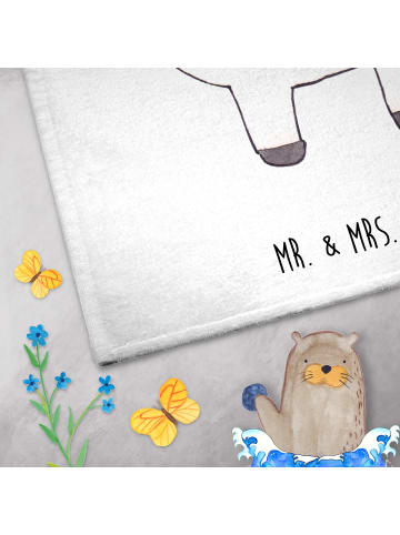 Mr. & Mrs. Panda Handtuch Einhorn Weihnachtsmann ohne Spruch in Weiß