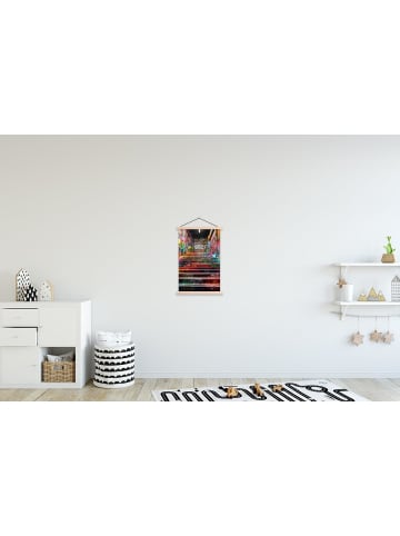 MuchoWow Poster mit Leiste Bunte Treppe  (BxH)