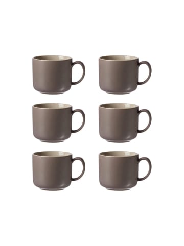 Ritzenhoff & Breker 6er Set Kaffeetassen Jasper 240 ml in Taupe