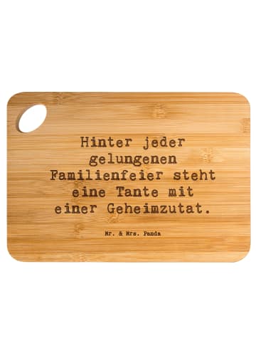 Mr. & Mrs. Panda Holzbrett Spruch Tante Geheimzutat mit Spruch in Braun
