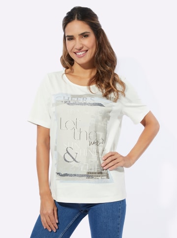 Sieh an! Kurzarm-Shirt in ecru-steingrau