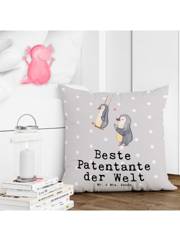 Mr. & Mrs. Panda 40 x 40 Kissen Pinguin Beste Erfindungante der Wel... in Grau Pastell