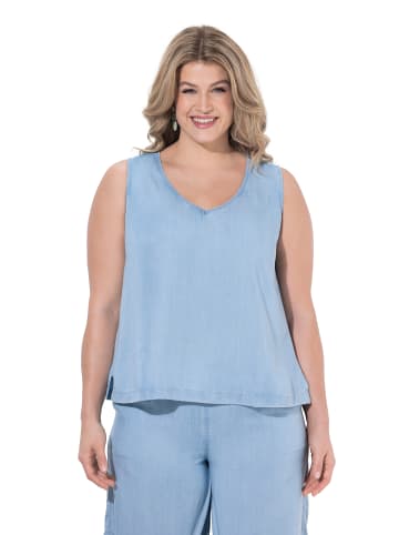 Ulla Popken Blusentop in taubenblau