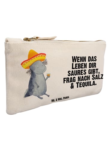 Mr. & Mrs. Panda Kosmetiktasche Axolotl Tequila mit Spruch in Weiß