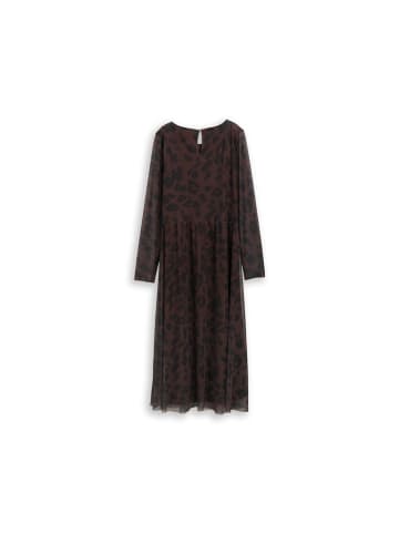 Tom Tailor Kleid in brown black big leo print