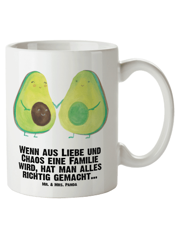 Mr. & Mrs. Panda Weiße Tasse Avocado Pärchen mit Spruch in Weiß