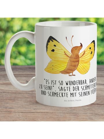 Mr. & Mrs. Panda Becher Schmetterling Zitronenfalter mit Spruch in Weiß