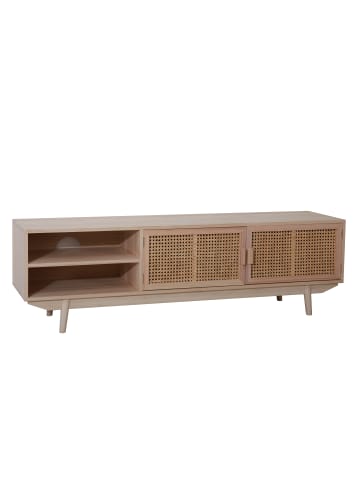 SalesFever Lowboard 150 cm im skandinavischen Design mit Rattan-Front und Stauraum in Natur