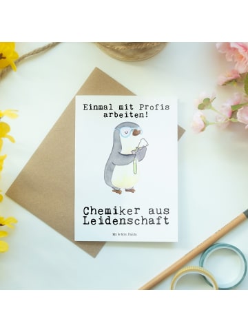 Mr. & Mrs. Panda Grußkarte Chemiker Leidenschaft mit Spruch in Weiß