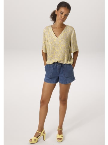 Aniston CASUAL Schlupfbluse in gelb--silbergrau-weiß