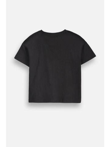 MOKIDA Baumwoll-T-Shirt mit kurzen Ärmeln in schwarz