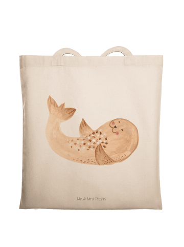 Mr. & Mrs. Panda Henkeltasche Robbe Liegen ohne Spruch in Creme