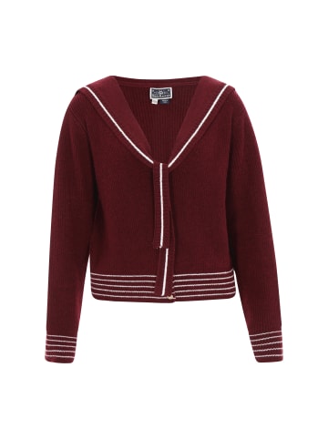 DreiMaster Women Cardigan in wine red offwhite