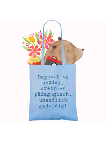 Mr. & Mrs. Panda Uni Tasche Spruch Sozialpädagogin Power mit Spruch in Sky Blue