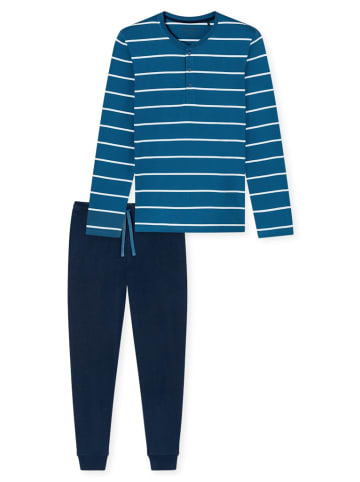 Schiesser Pyjama kurz für Herren in blau