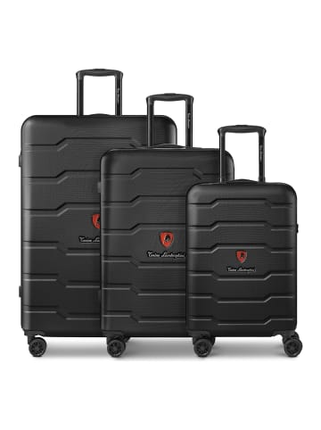 Tonino Lamborghini Bologna 4 Rollen Kofferset 3-teilig in black
