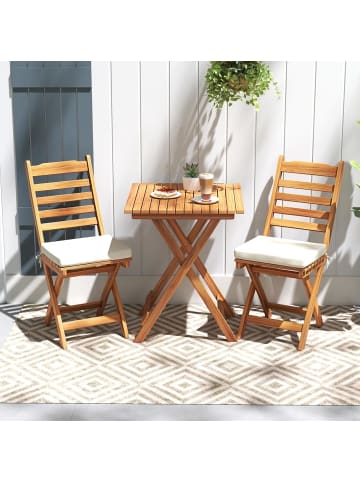COSTWAY 3tlg. Balkonmöbel Set in Hellbraun