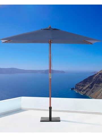 Beliani Marktschirm FLAMENCO in Blau/Braun - (W) 195 x (H) 244 x (L) 144 cm