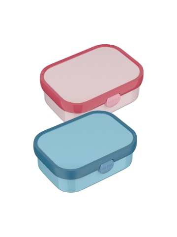 Mepal 2er Set Brotdosen mit Einsatz & Gabel Campus in 700 ml in Cool Blue & Cool Pink