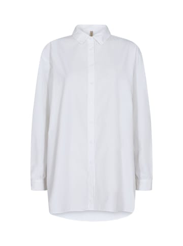 soyaconcept Oversized-Hemd aus recyceltem Polyester und Bio-Baumwolle in Weiss