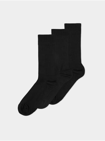 Erlich Textil  Erlich Textil 3 PACK gerippte Socken CASUAL COTTON in schwarz