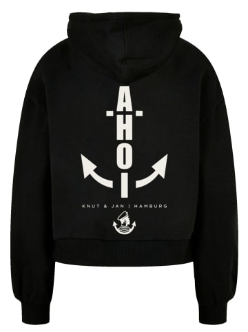 F4NT4STIC Organic Oversized Hoody Ahoi Anker Knut & Jan Hamburg in schwarz