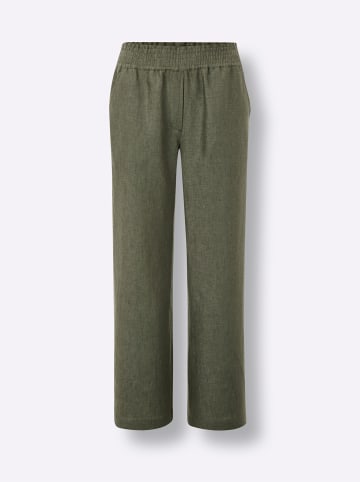 creation L Leinen-Culotte in khaki-meliert