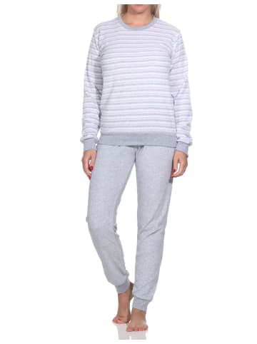 NORMANN Frottee Schlafanzug langarm Pyjama Bündchen - 82753 in rosa