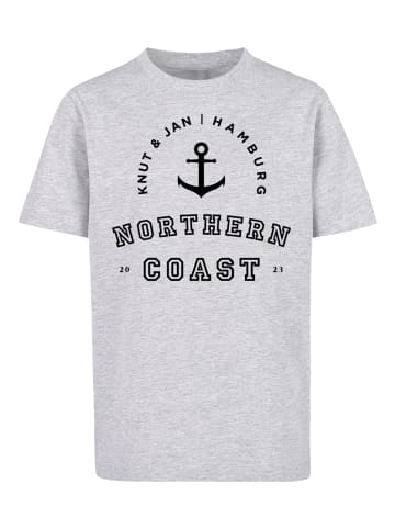 F4NT4STIC T-Shirt Northern Coast Knut & Jan Hamburg in grau meliert
