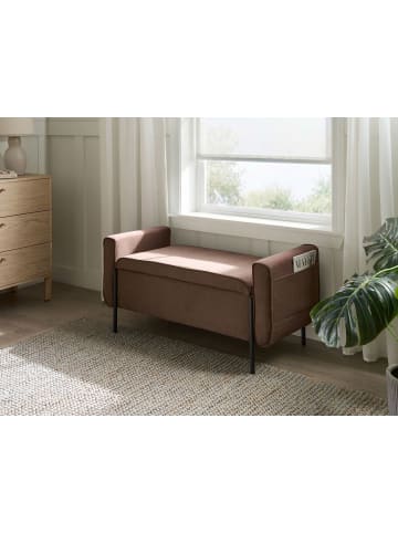 Beliani Bettbank LEWES in Braun/Schwarz - (W) 114 x (H) 55 x (L) 50 cm
