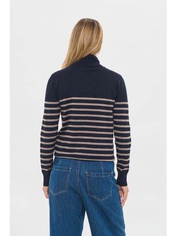 SAINT TROPEZ Rollkragen MilaSZ Gerade Passform in NightSky Atmos Stripe